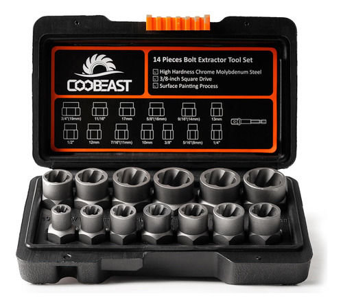 Coobeast Juego Extractor Perno Resistente Kit 13 Pieza 8 