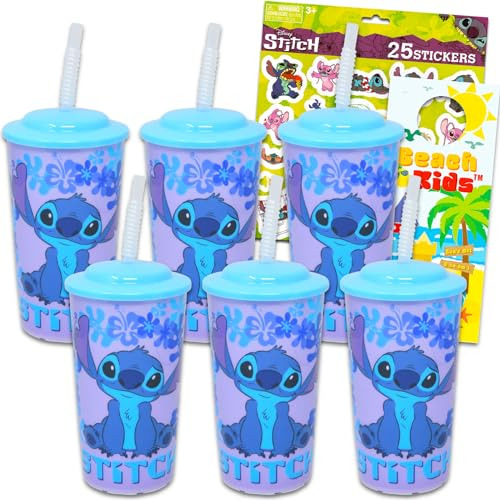 Kids 16 Oz Reusable Cups -stitch Party Favor 6 Piece Bu...