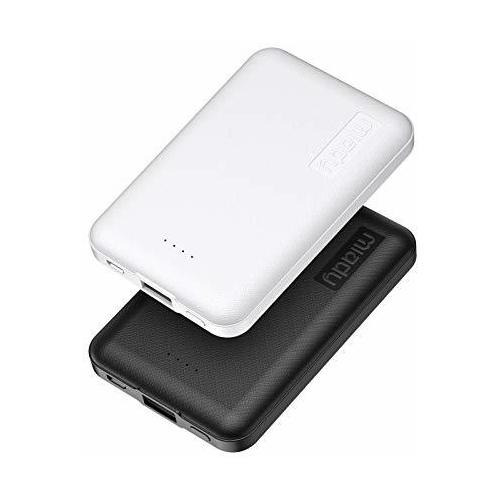 2 Minicargadores Portátiles 5000mah Salida Usb Blanco Negro