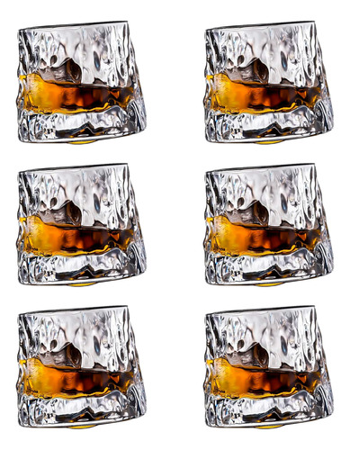 Pack 6 Vasos Giratorios De Whisky Cristal Labrado 