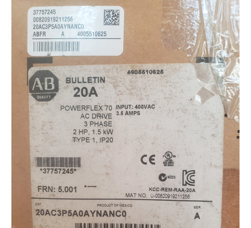 Powerflex70 20ac3p5a0aynanc0 (Usado)