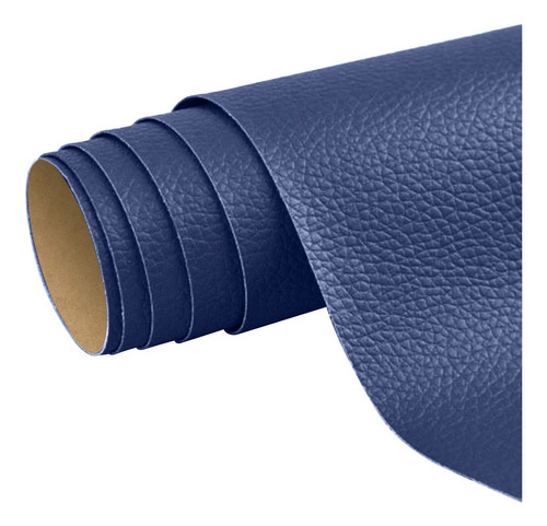 Adesivo Revestimento Couro Sintético Azul Royal 50x137cm