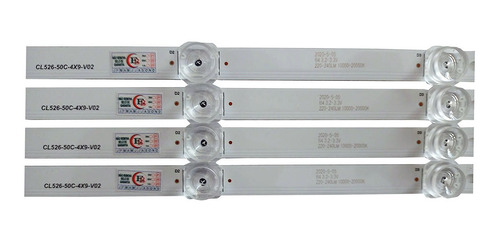 Imagem 2 de 2 de Kit Com 4 Barras De Led Tv Hq Hqstv50 Cl526-50c-4x9-v02