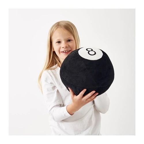 Bola 8 Pool Billar Cojín Plush 22cms. Ikea Original