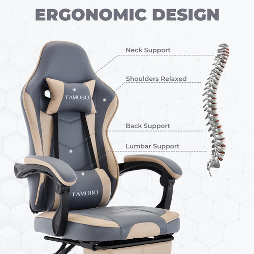 Silla De Juegos Con Soporte Lumbar Ergonómico Y Reposapiés