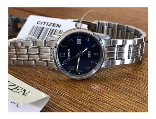Reloj Citizen De Dama Eu6000-57l Plateado Dial Azul Original