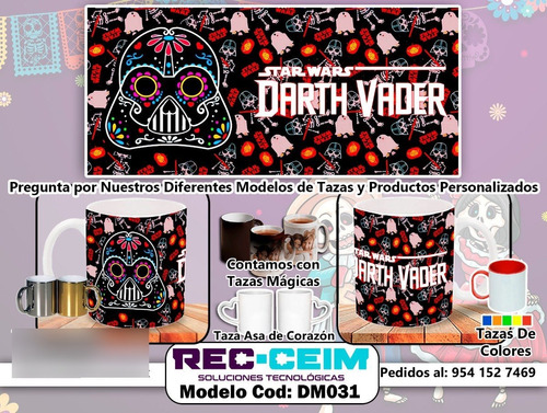 Taza Personalizada - Darth Vader - Dia De Muertos