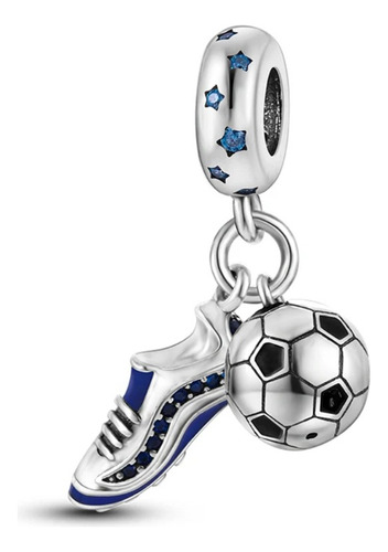 Dije Charm Deporte Fútbol Balón Y Zapato Plata S925