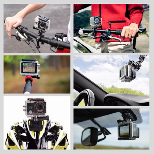 Cámara deportiva Ultra HD, 4K, Wifi, 16 MP, casco de buceo para motocicleta, color plateado