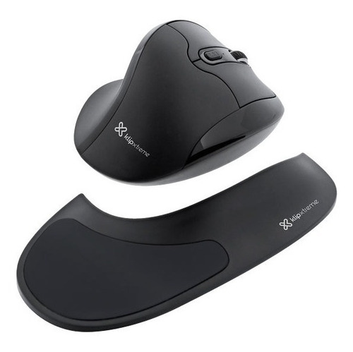Mouse sem fio Ergonom Semi Vert com teclado colorido preto Klipxtreme Kmw-750