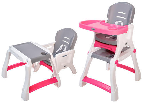 Silla Periquera Para Bebé Prinsel Caddy Convertible A Escritorio 2 En 1 Rosa Con Gris