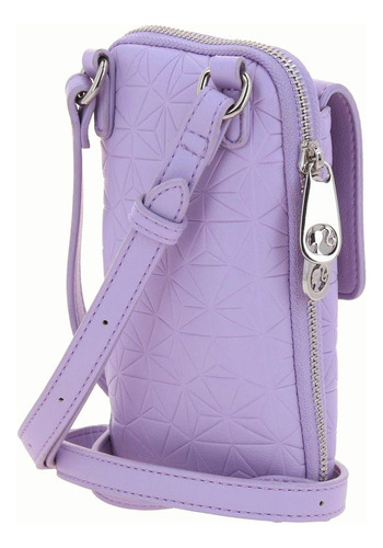 Bolso Porta Celular Barbie By Gorett Bar24082-p Acabado De Los Herrajes Níquel Color Lila Correa De Hombro Lila Diseño De La Tela Gráfico Embosado