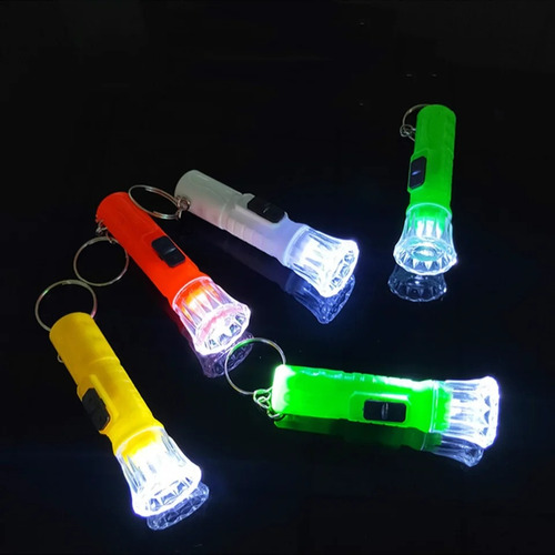 10 Pzs Mini Linterna De Mano Llavero Luz Led