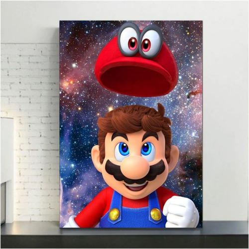 Cuadro Decorativo Mario Odyssey Nintendo Gaming Art 40x60cm 
