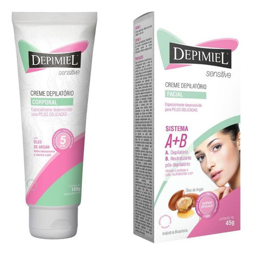 Kit 2 Creme Depilatório Facial E Corporal Sensitive Depimiel