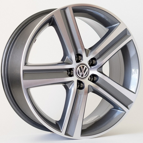 Rodas Vw Gol Voyage Aro 15 (5x100) (jogo) +bicos Cor Grafite Diamantado