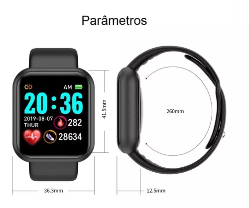 Imagem 6 de 6 de Relógio Inteligente Smartwatch D20 Pró Bluetooth Android/ios