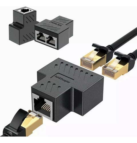 Adaptador Splitter Rj45 Divisor 1 A 2 Vías Doble Puerto 1par