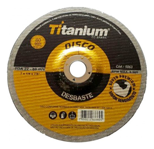 Disco Desbaste Fibra Vidro 7 - Titanium