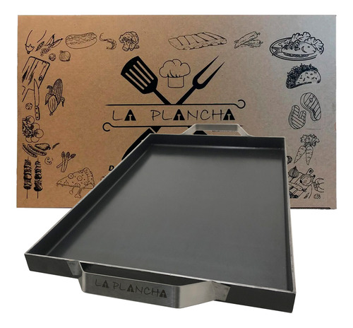 Plancha Chapa Chivitera Grill De Hierro 2 Hornallas 46x29cm