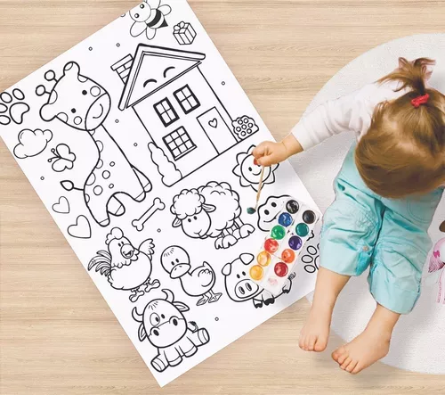 Papel para Colorir,Rolo de desenho infantil interessante 35,43 x