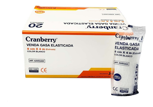 Imagen 3 de 7 de Venda Gasa Elasticada 8cm X 4m Blanco Cranberry 20 Unds