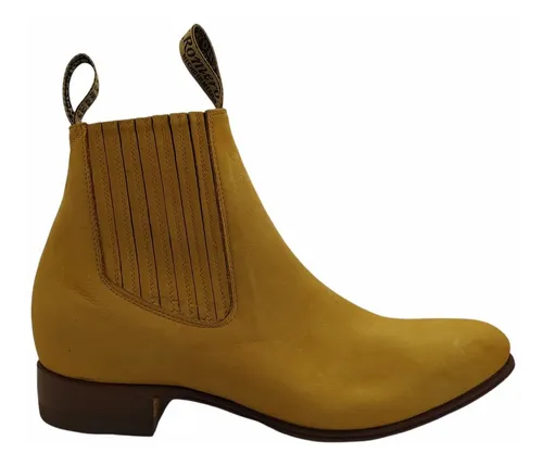Bot n Charro De Piel Para Hombre Color Nobuck Miel