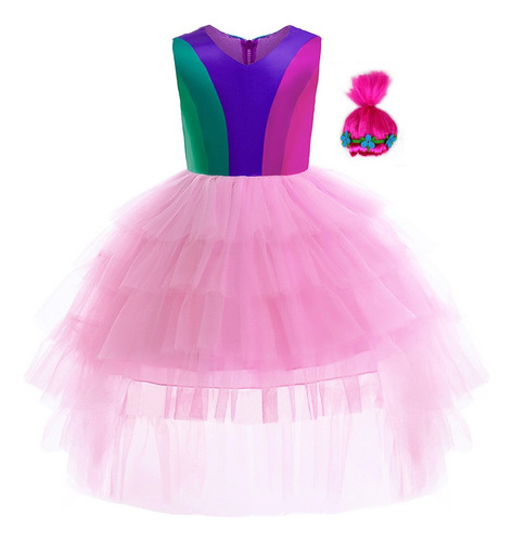 Disfraces De Trolls Poppy Cosplay Vestidos Para Niñas Halloween Navidad Disfraz