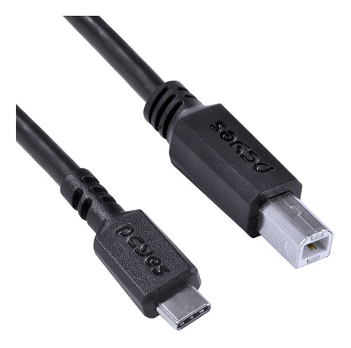 Cabo De Impressora Usb Tipo C Para Usb B 2.0 1m Preto Pcyes