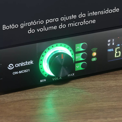 Microfone Sem Fio Duplo Profissional Uhf Com Base Receptora