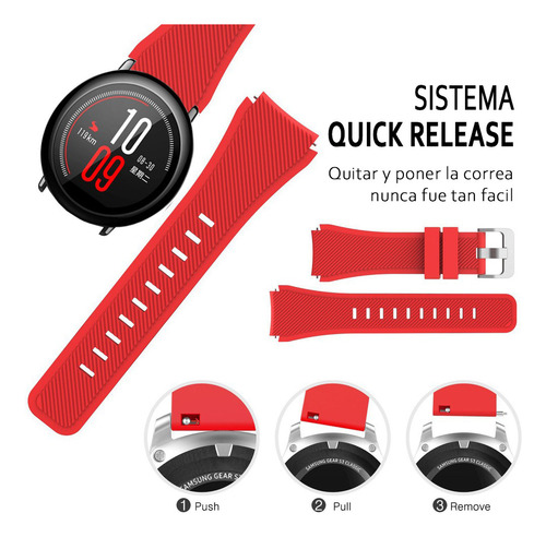 Correa Deportiva Texturizada Para Smartwatch Colmi C81 Rojo 2.2 Cm