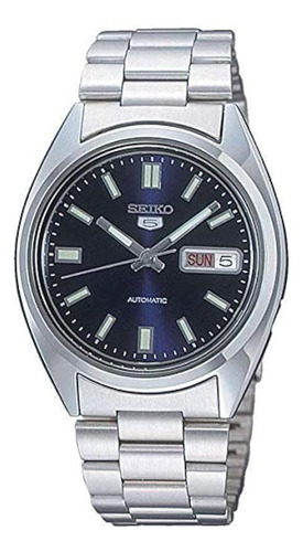 Seiko Snxs77 Automatic Blue Day Date Dial Silver Steel Pulse