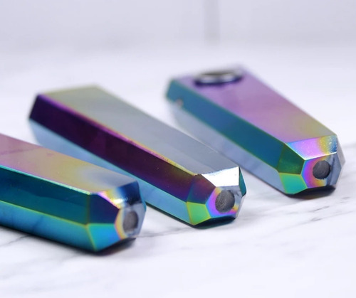 Imagen 5 de 6 de Pipa Cristal Cuarzo Rainbow + Repuesto + Cepillo. No Dab Wax