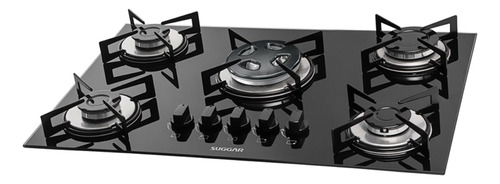 Fogão De Mesa Cooktop 5 Q Tripla Chama Gás Suggar Fg5305vp Cor Preto 110V/220V (Bivolt)