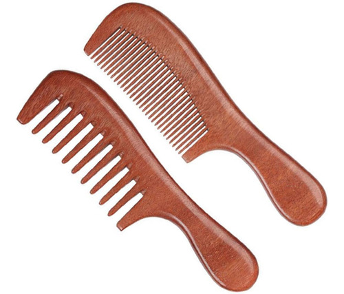 Juego De 2 Peines Para El Cabello, Peine De Madera De Anchos