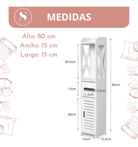 Mueble Baño Organizador Blanco