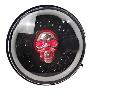 Faro Redondo 7 Pulgadas Con Calavera Para Jeep/bocho/moto