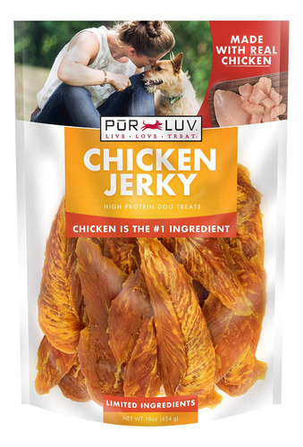 Dog Treats Pur Luv Chicken Jerky 100% Pollo Auténtico, 450 G