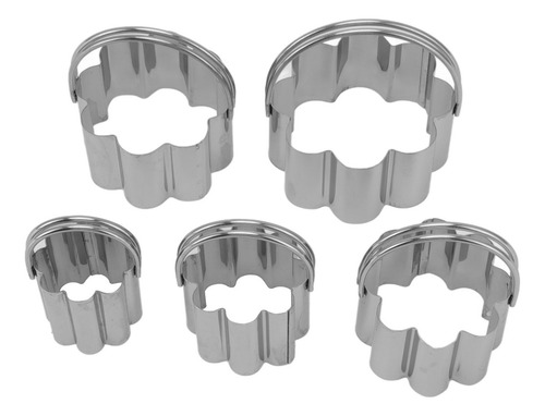 Juego De 5 Moldes De Acero Inoxidable Con Mango Para Galleta