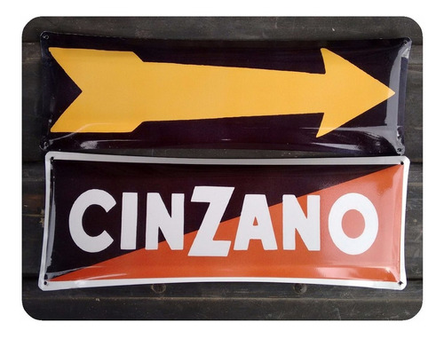 Cartel De Chapa Cinzano Bombe 15x40cm