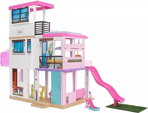 Barbie Dreamhouse Playset de casa de bonecas de 3 andares com piscina