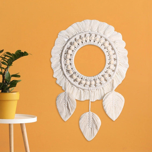 2 Unidades De Macramé Y Macramé Espejo De Pared Colgando A C