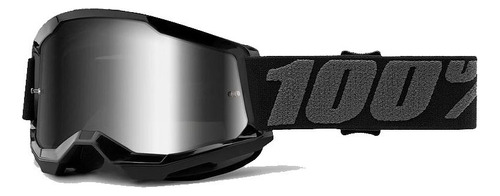 Goggle 100% Strata 2 Youth Goggle Black Mirror Silver Lens Color De La Lente Negro Color Del Armazón Negro Talla Adolecente