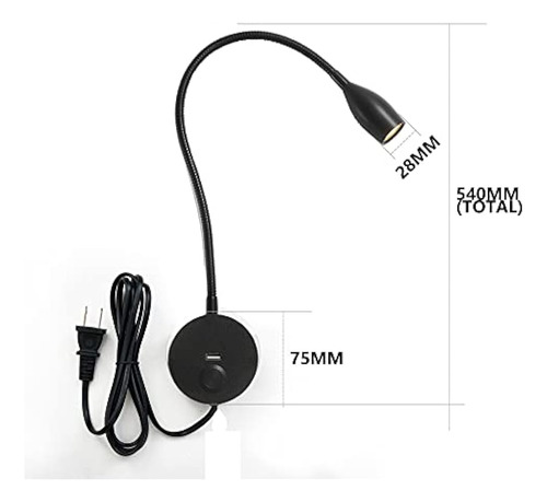Crisetek Interruptor Táctil Luz Led De Lectura Regulable Con