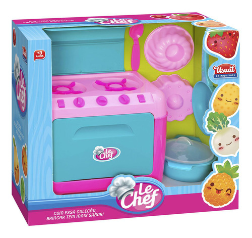 Kit Fogão Com Acessórios Le Chef Menina - Usual Brinquedos