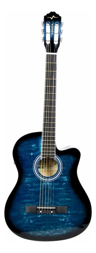 Guitarra Vce217 Ncbl Classic de acero eléctrico azul y negro, material del dedo: madera, guía manual: mano derecha