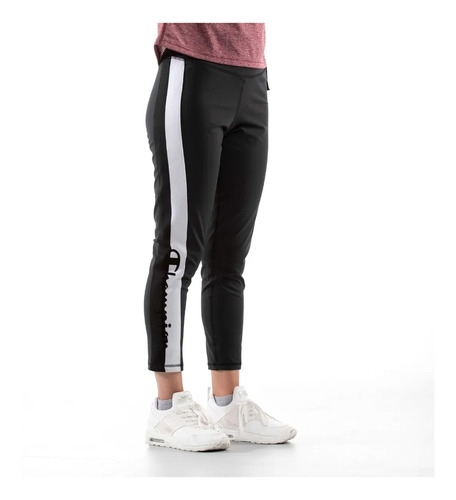 Legging Champion Mujer Negro Franjas Ct10569mblk