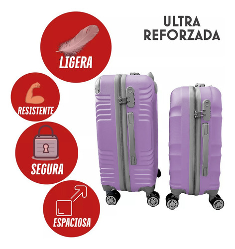 Maleta De Viaje Rígida 21 Pulgadas Ligera Con Ruedas 360°