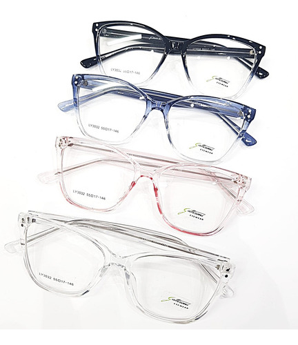 Armazones Gafas Gattizoni Tr90 Cuadrado Mujer Azul Acero Degrade