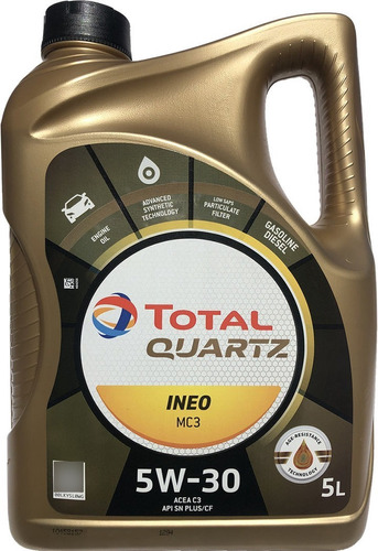 Total Ineo Mc3 5w30 Sintetico Para Dpf 5lt.